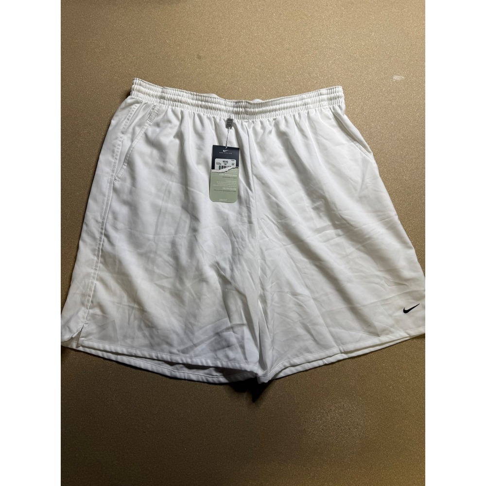 Nike Mens Tennis Shorts XXL White Dri-FIT Athletic Gym Activewear vtg nwt‎